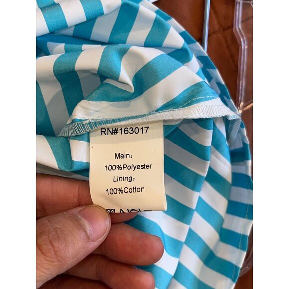 Nwt Princess Polly Chloe Light Blue Striped Button-Down Shirt Womens Size 6 - Picture 10 of 10